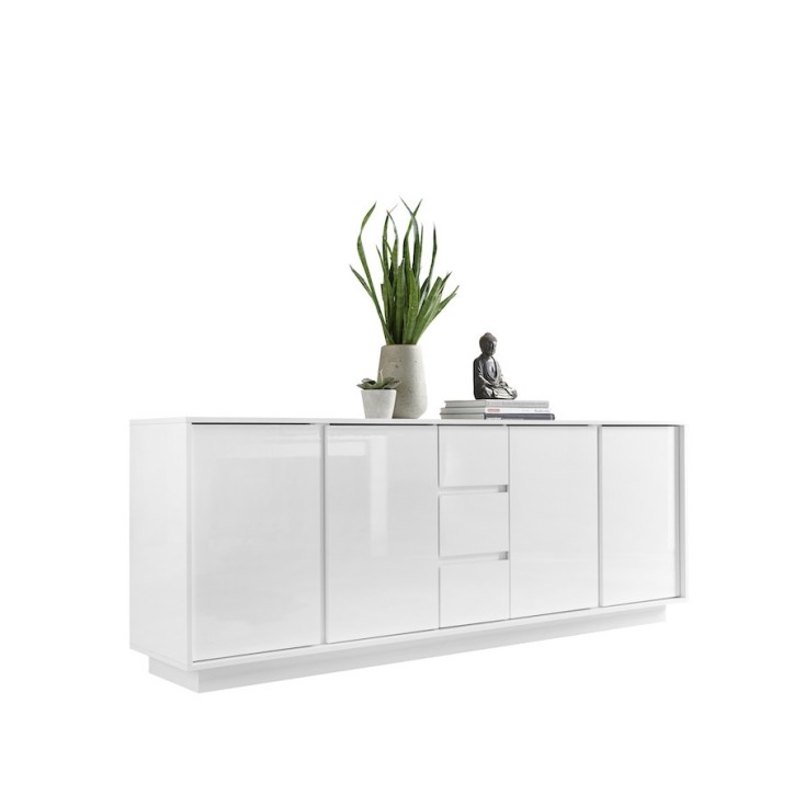 Buffet ICE blanc laqué 210 cm