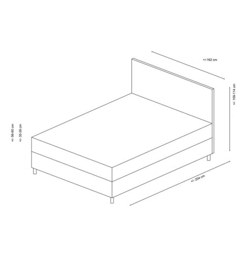 LIT coffre + tête de lit VITALIA 160x200 cm anthracite