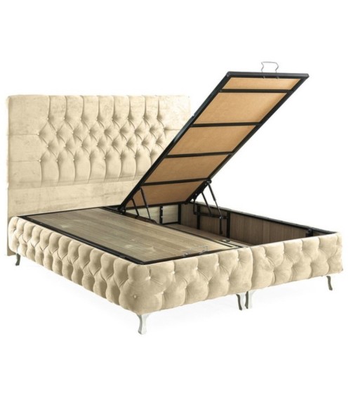 LIT coffre CAPPY crème 90x200 cm