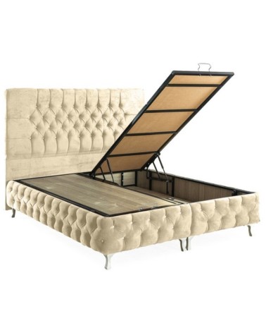 LIT coffre CAPPY crème 90x200 cm