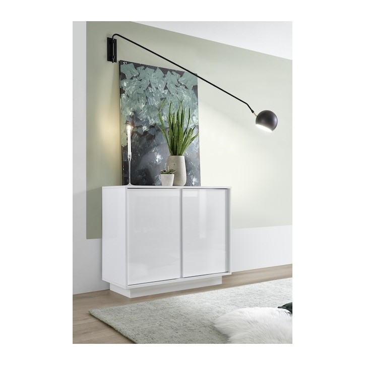 Buffet avec miroir ICE blanc laqué 92 cm