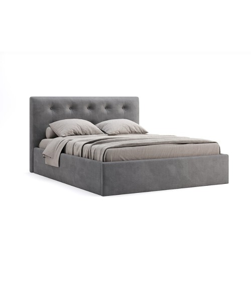 Lit coffre CATHERINE gris 180 cm