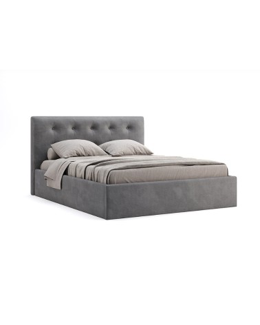 Lit coffre CATHERINE gris 180 cm