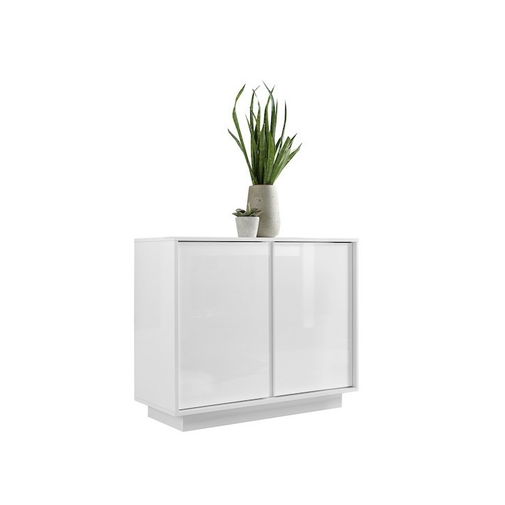 Buffet avec miroir ICE blanc laqué 92 cm