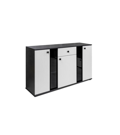 Credenza CALI 140 cm nero e bianco