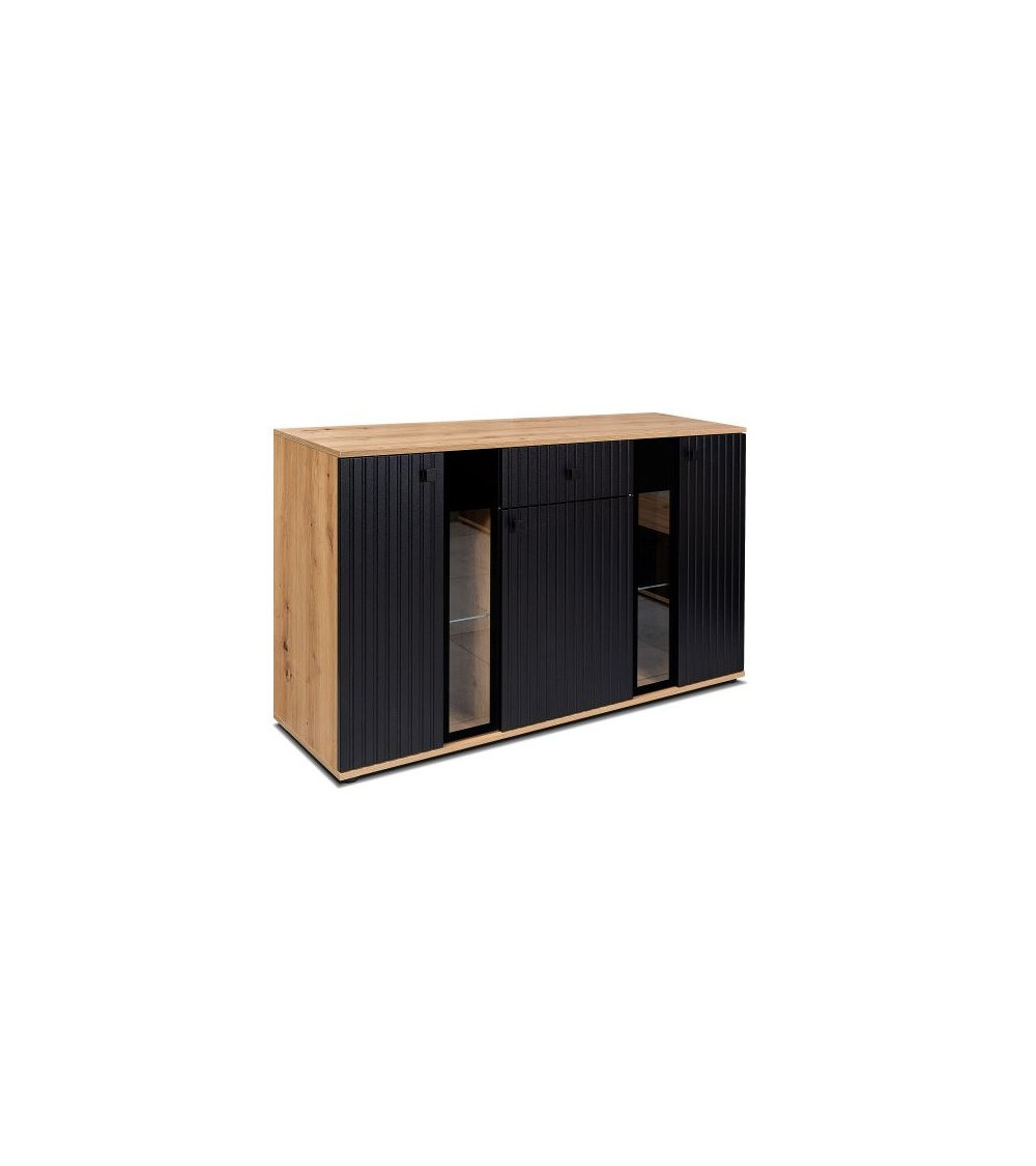 Credenza CALI 140 cm in rovere e nero