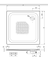 Base de duche SLIM em aço esmaltado 90x90x3 cm PRETA