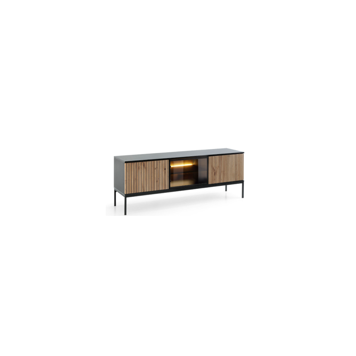 Mueble de Tv ODENSE 154 cm roble y negro Mueble de Tv ODENSE 154 cm roble y negro
