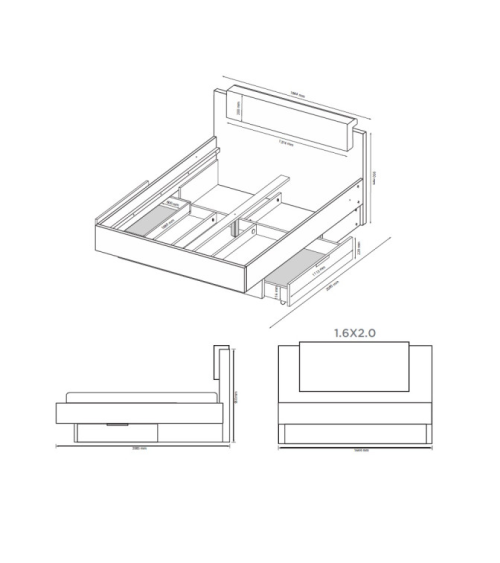 Lit BARTON - 160cm x 200cm
