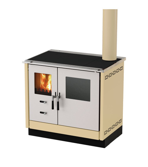 Cocina a legna MIONICA 90 cm façade en inox 3 colore