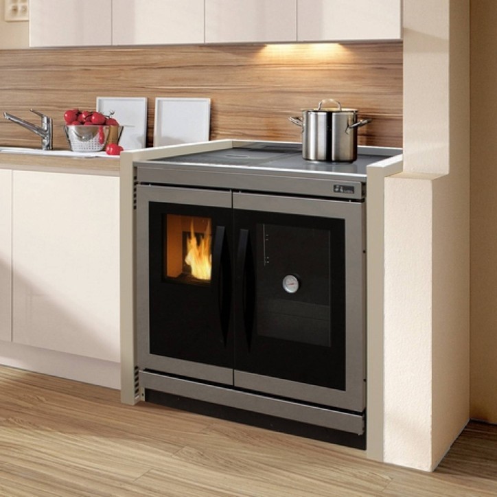 Cocina de leña PALANKA 91 cm rojo o acero inoxidable