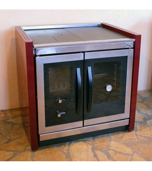 Cuisinière à bois PALANKA 91 cm rouge ou inox