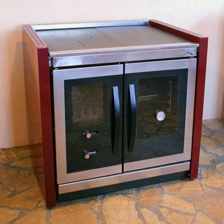 Cuisinière à bois PALANKA 91 cm rouge ou inox