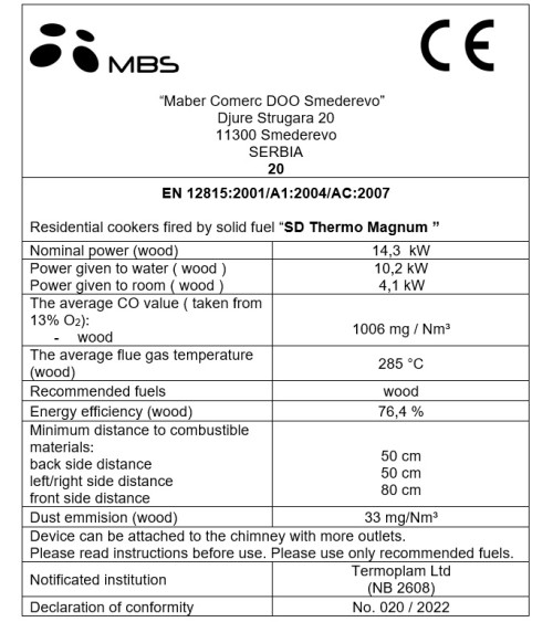 Cozinha A LENHA THERMO MAGNUM 107 CM 4 CORES À ESCOLHA