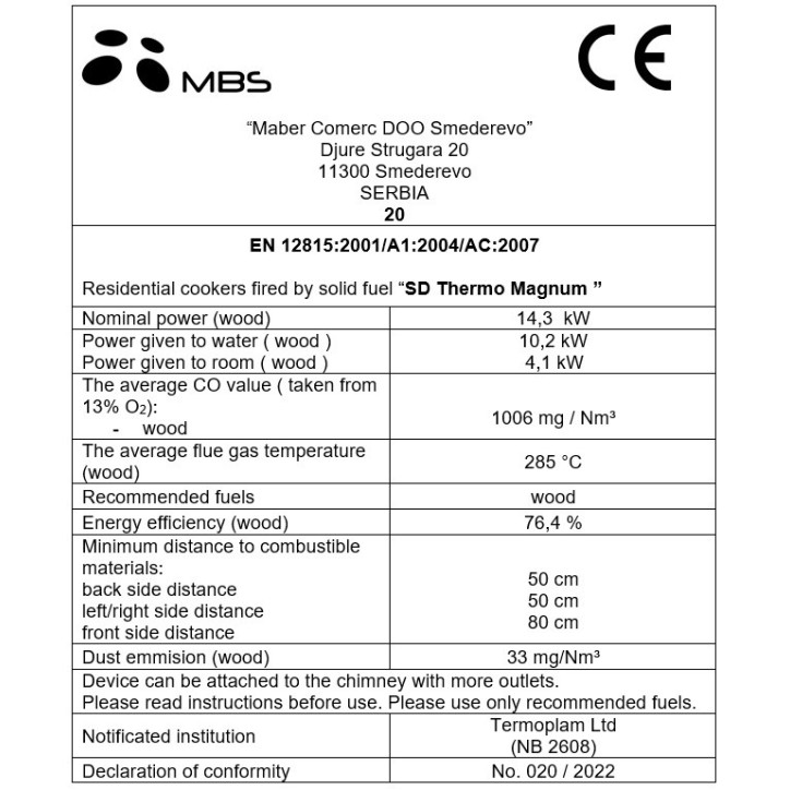 Cozinha A LENHA THERMO MAGNUM 107 CM 4 CORES À ESCOLHA