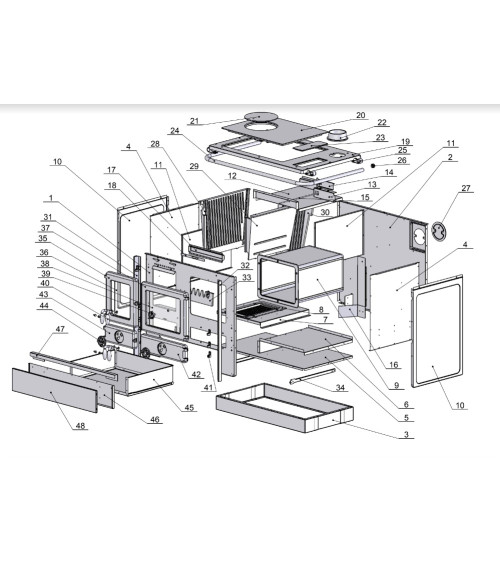 Cuisinière à bois Thermo Magnum S 107 cm chauffage central