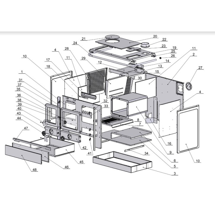 Cuisinière à bois Thermo Magnum S 107 cm chauffage central