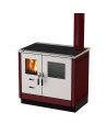 Cocina de leña MIONICA II 90 cm fachada de acero inoxidable 3 colores a elegir