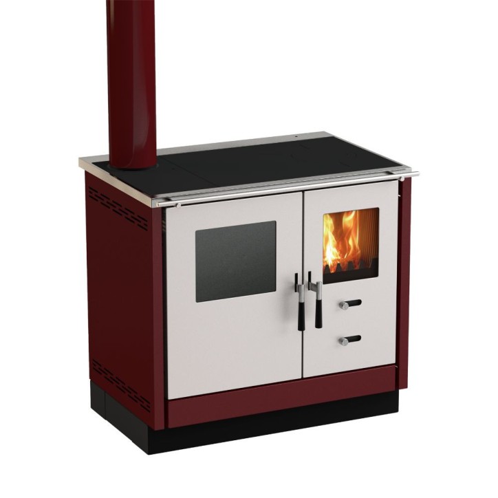 Cuisinière à bois MIONICA II 90 cm façade en inox 3 coloris au choix Cuisinière à bois MIONICA II 90 cm façade en inox 3 coloris au choix