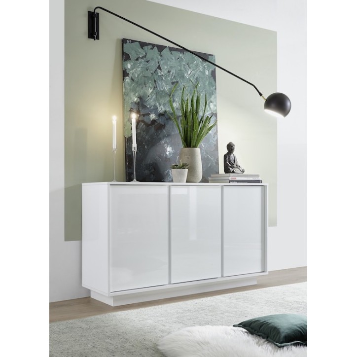 Buffet ICE blanc laqué 138 cm