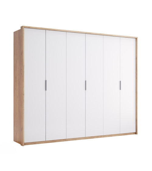 Roupeiro ASTI 275 cm carvalho e branco