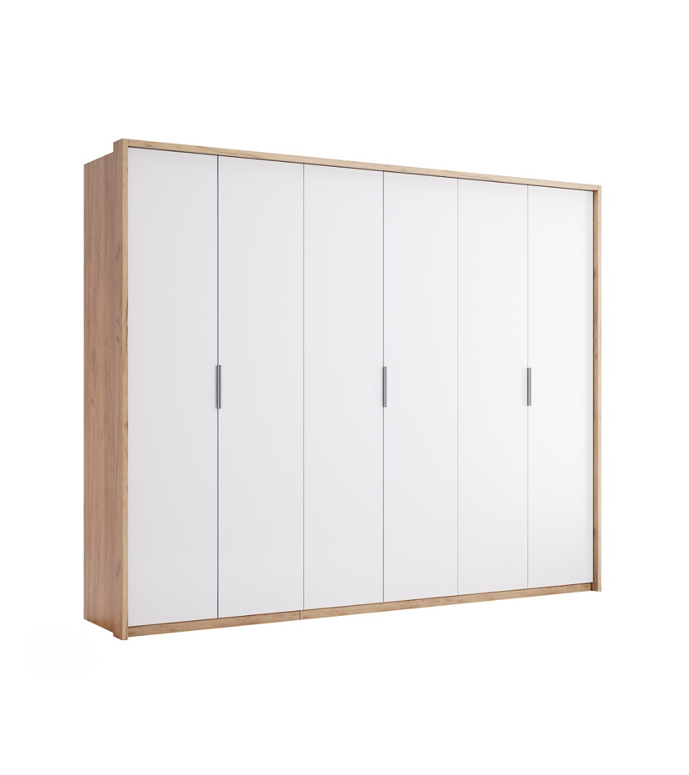 Armario ASTI 275 cm roble y blanco