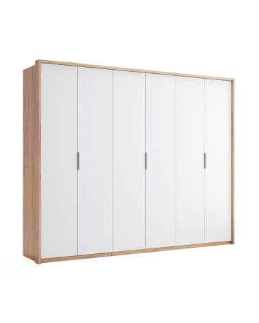 Armoire ASTI 275 cm chêne et blanc
