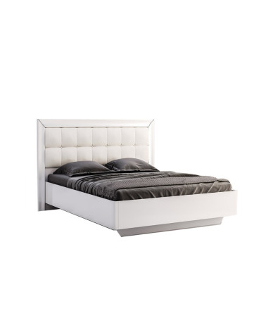 Chambre complète blanche BELLA lit + 2 chevets + commode + armoire