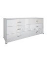 Chambre complète blanche BELLA lit + 2 chevets + commode + armoire