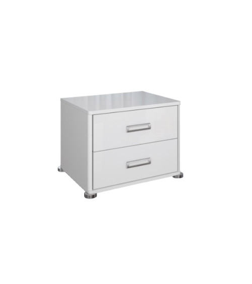 Chambre complète blanche BELLA lit + 2 chevets + commode + armoire
