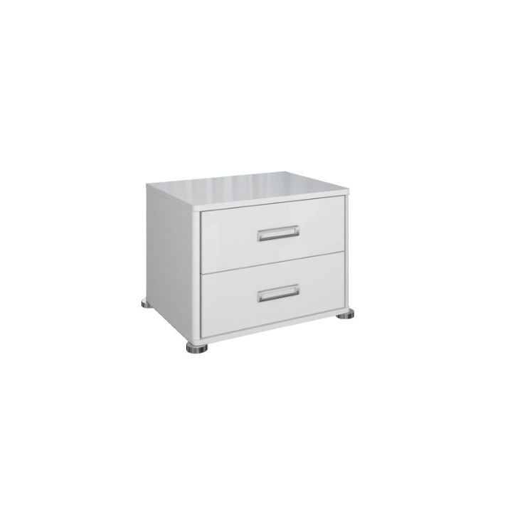 Chambre complète blanche BELLA lit + 2 chevets + commode + armoire