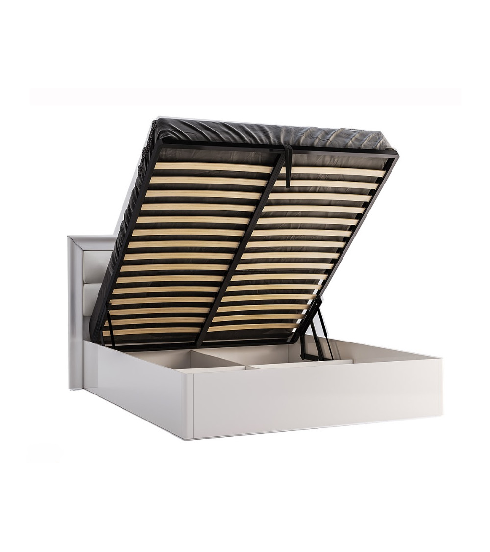 Cama con almacenaje blanca BELLA 160 cm