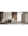 copy of Chambre complète 2 chevets + commode + lit avec sommier Blanc et Gris