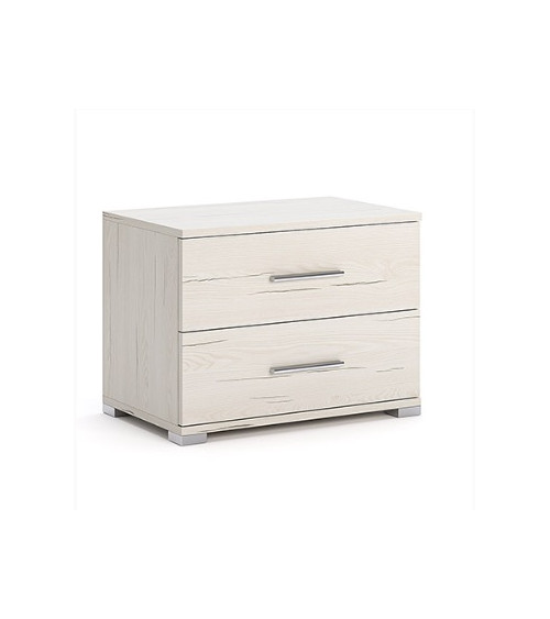 copy of Chambre complète 2 chevets + commode + lit avec sommier Blanc et Gris