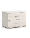 copy of Chambre complète 2 chevets + commode + lit avec sommier Blanc et Gris