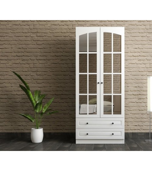 Armoire AVANTGARDE blanc avec miroir 70x52x180 cm