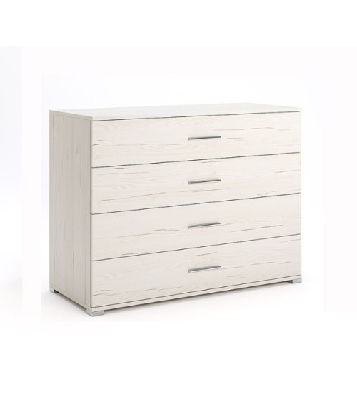 copy of Chambre complète 2 chevets + commode + lit avec sommier Blanc et Gris