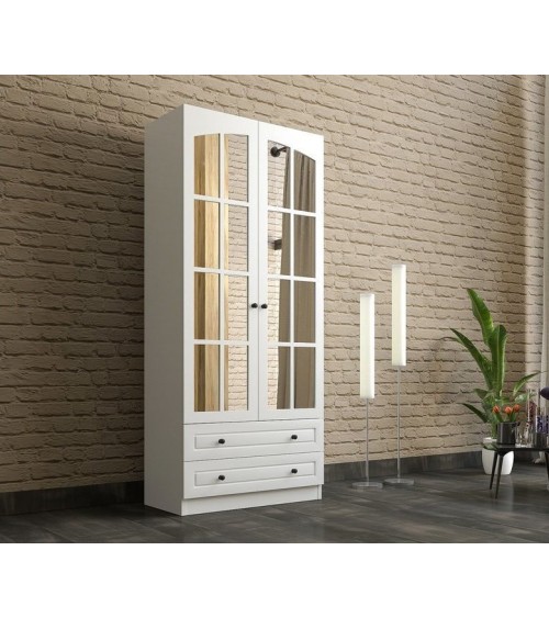 Armoire AVANTGARDE blanc avec miroir 70x52x180 cm