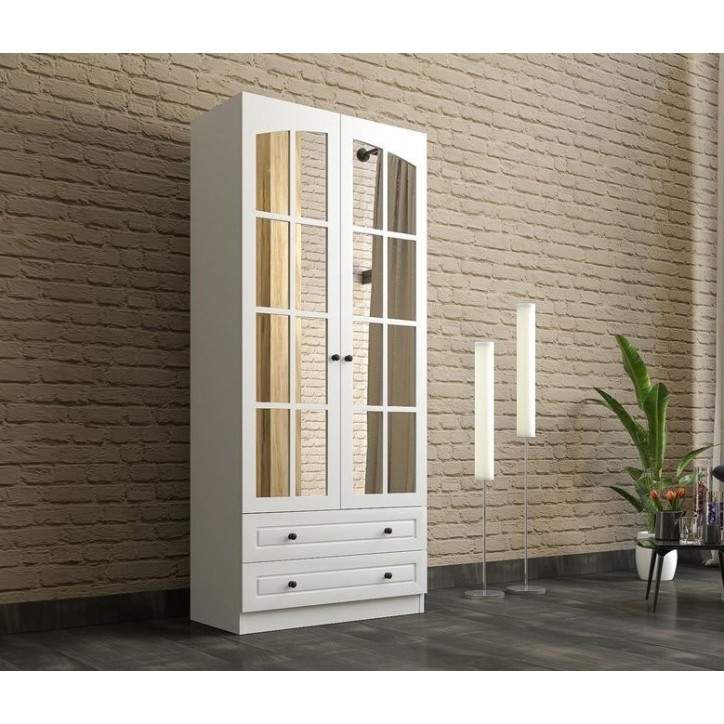 Armoire AVANTGARDE blanc avec miroir 70x52x180 cm