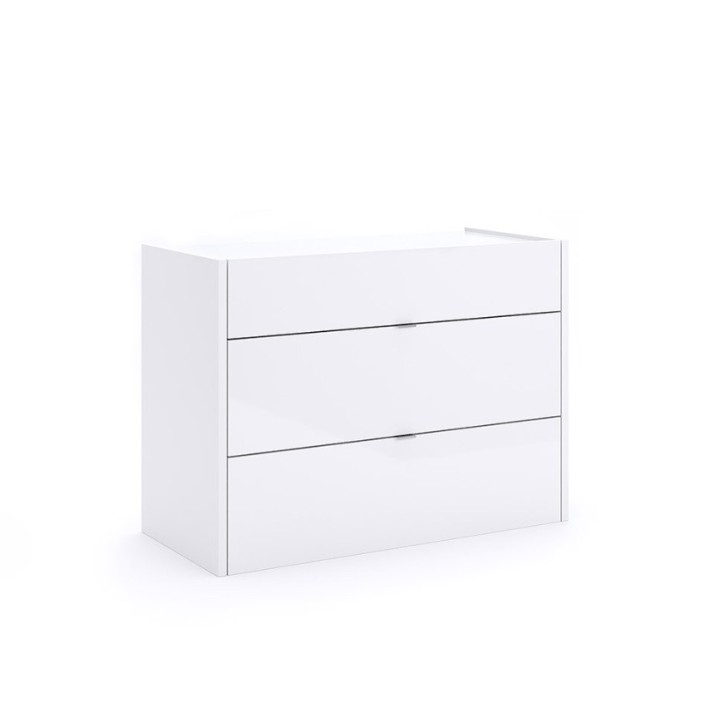 copy of Chambre complète 2 chevets + commode + lit avec sommier Blanc et Gris