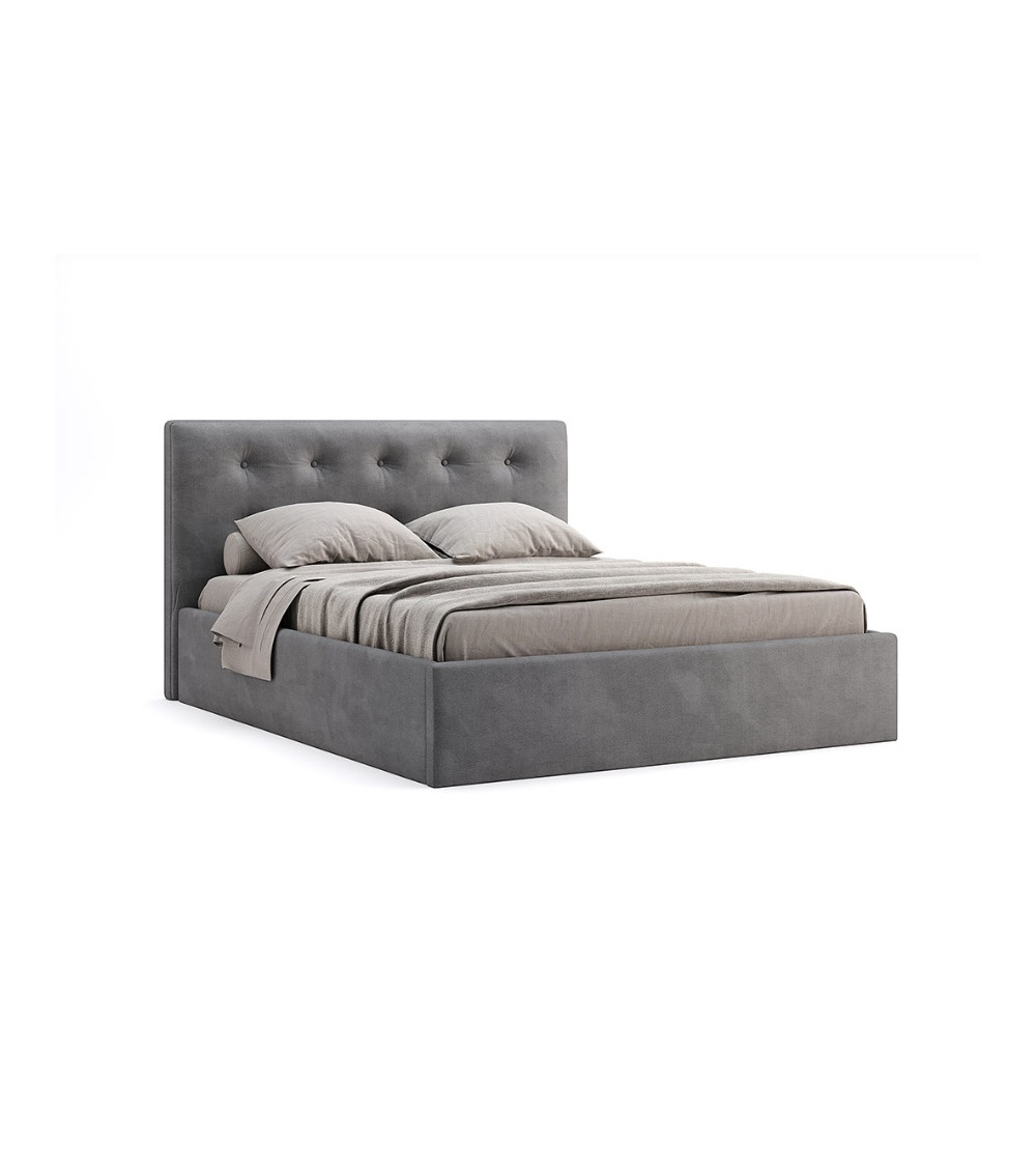 Lit coffre CATHERINE gris 180 cm