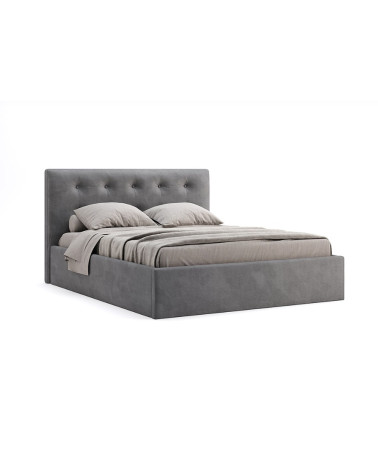Lit coffre CATHERINE gris 180 cm