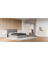 copy of Chambre complète 2 chevets + commode + lit avec sommier Blanc et Gris