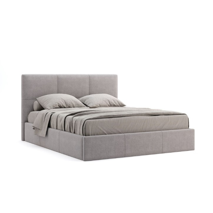 copy of Chambre complète 2 chevets + commode + lit avec sommier Blanc et Gris