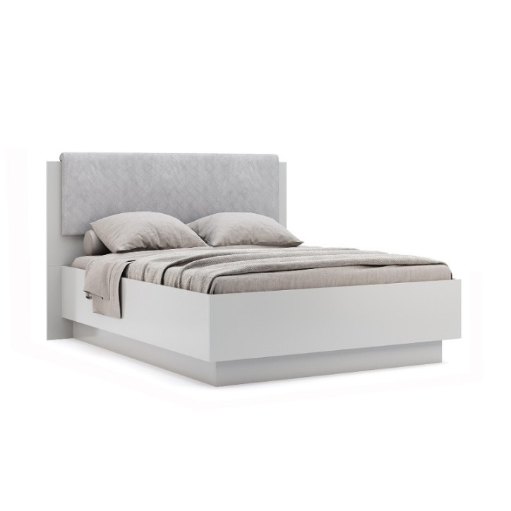 copy of Chambre complète 2 chevets + commode + lit avec sommier Blanc et Gris
