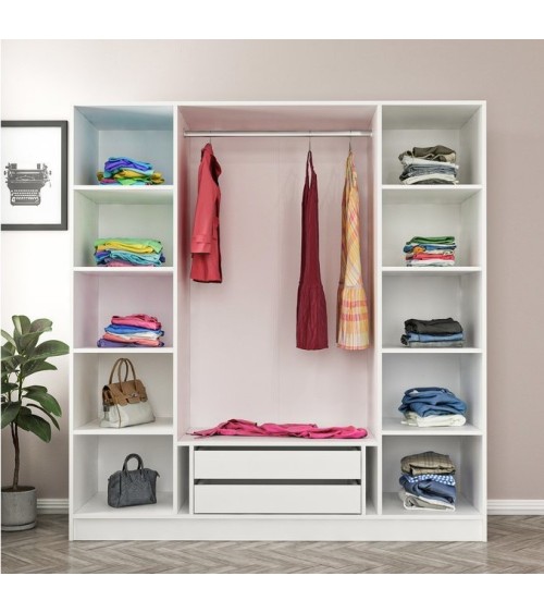 Armoire KALE blanc 180x52x190 cm