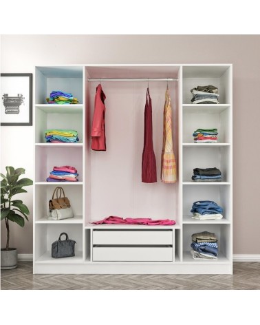 Armoire KALE blanc 180x52x190 cm