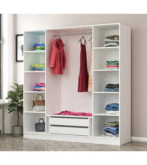 Armoire KALE blanc 180x52x190 cm