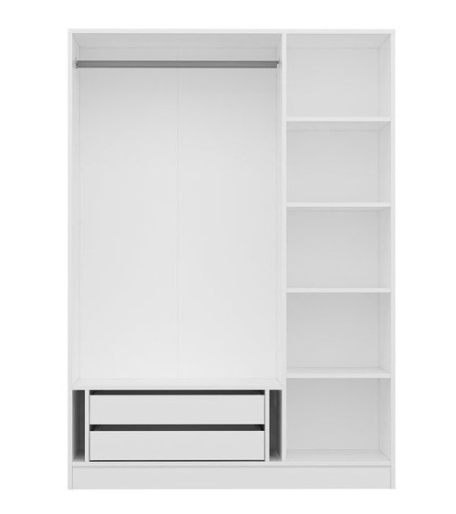 Armoire KALE blanc avec miroir 135x52x190 cm