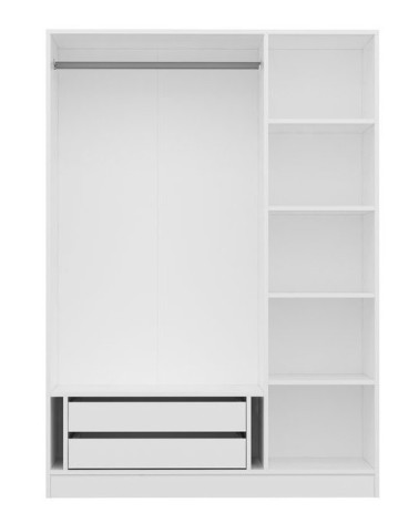 Armoire KALE blanc avec miroir 135x52x190 cm